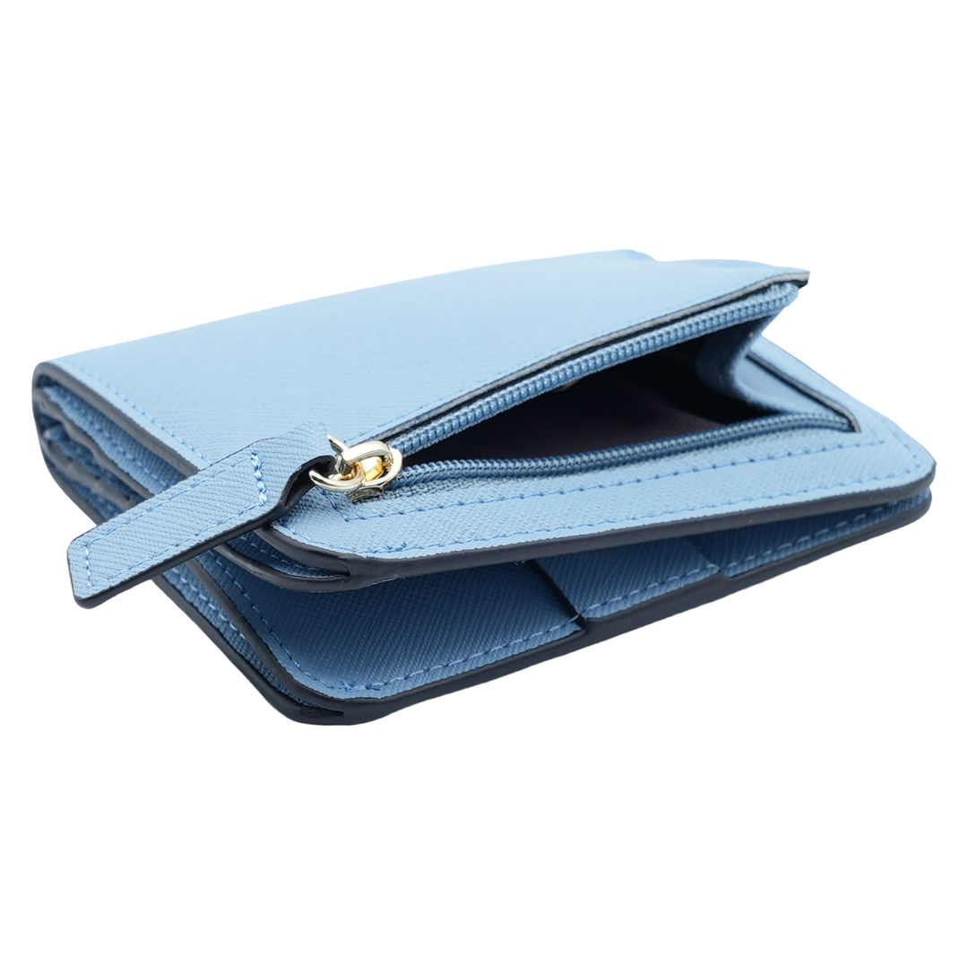 Women's Small Compact Bifold Leather Wallet - RFID Technology - 12 colors