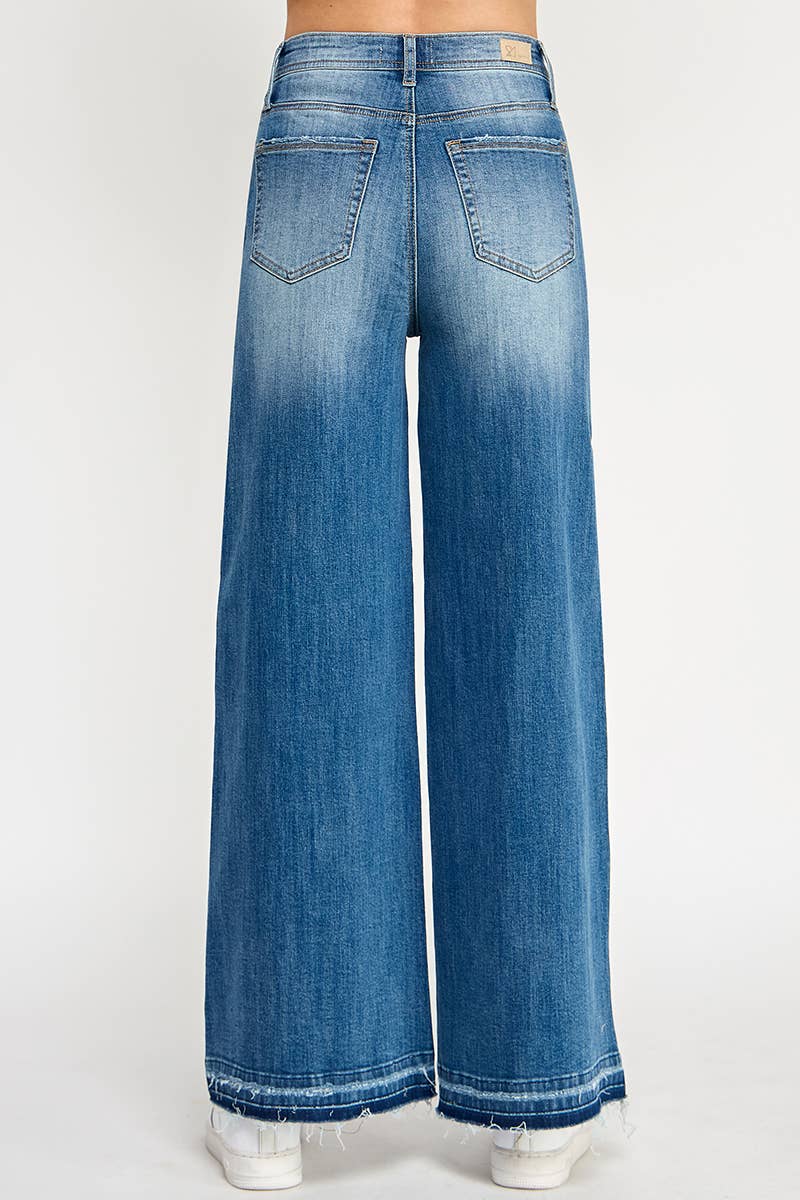 Side Swipe High-Rise Wide Leg Flares