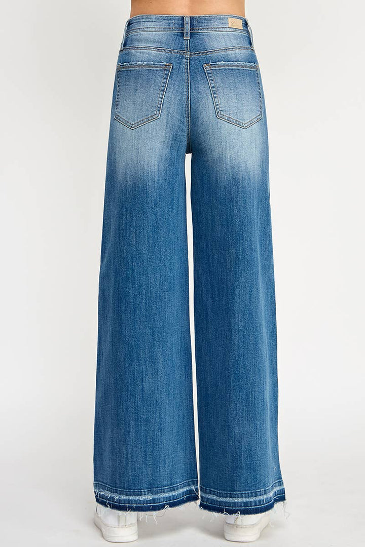 Side Swipe High-Rise Wide Leg Flares