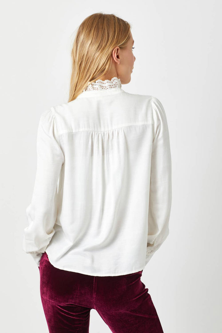 Career Goals Lace-Trim Blouse