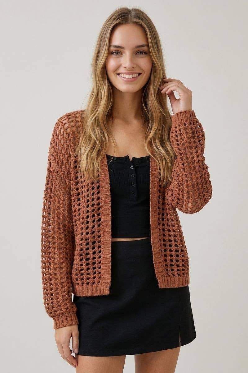 Breezy Does It Crochet Cardigan - Clay