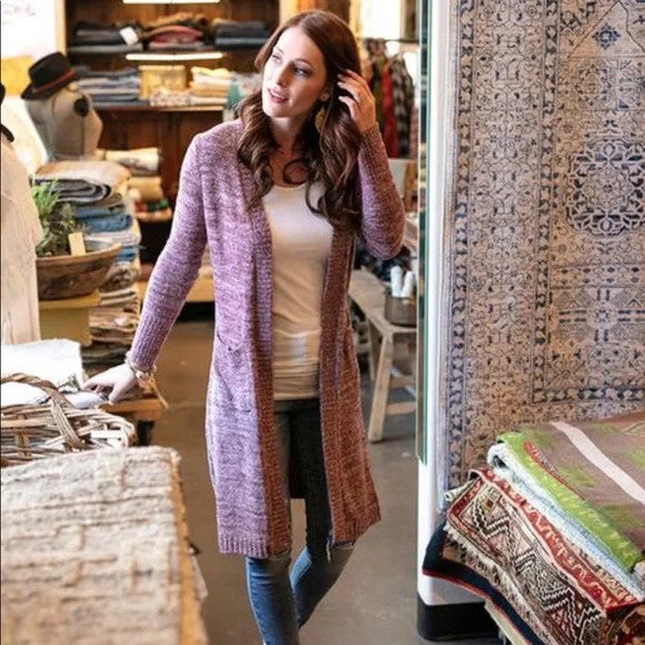 Grace and Lace Lush Bambü™ Duster Cardigan - Heather Wine