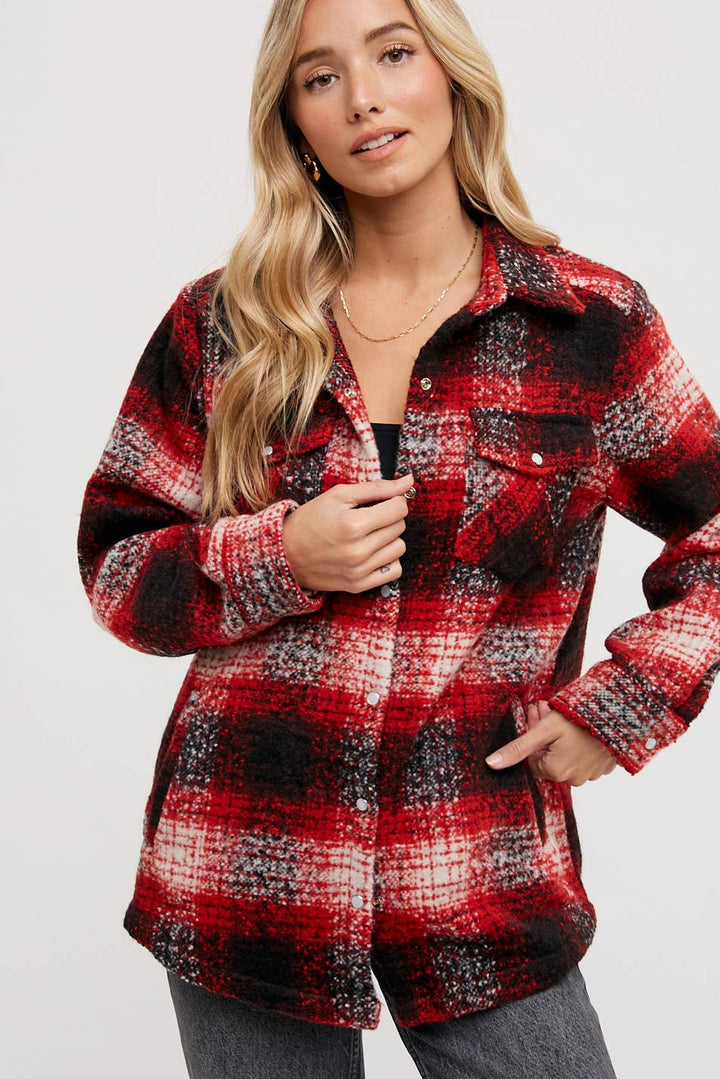 BUTTON DOWN FLANNEL SHACKET