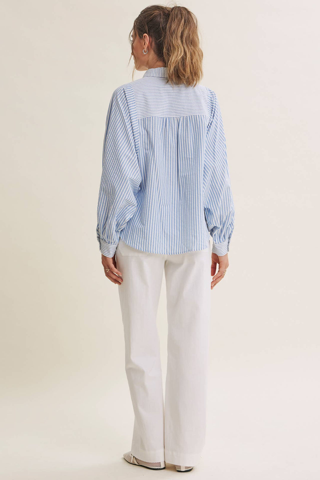 Between the Lines Button-Up - Brick Red