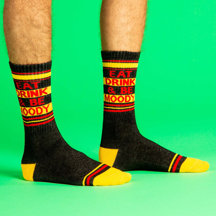 Eat Drink & Be Moody Gym Crew Socks