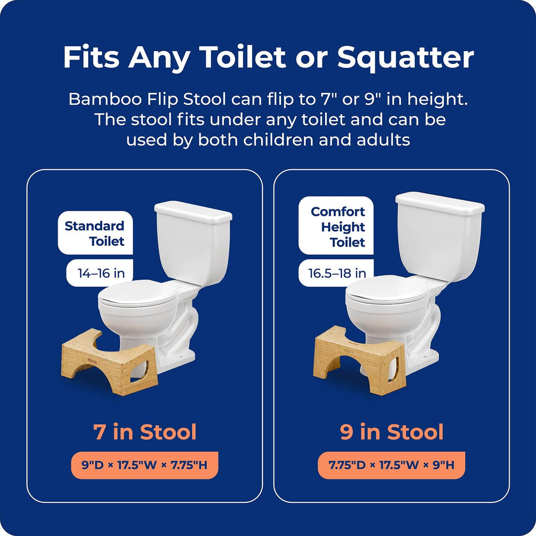 Squatty Potty Bamboo Flip 7 & 9" Toilet Stool