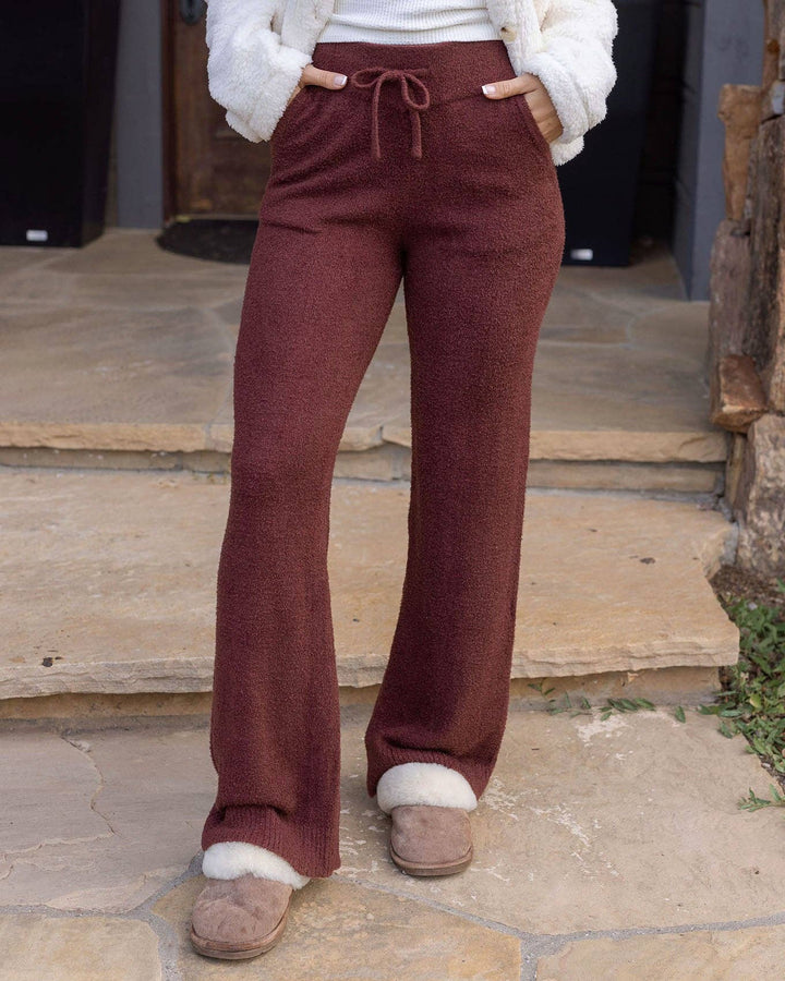 Grace and Lace Bambü Wide Leg Lounge Pants in Cherry Walnut