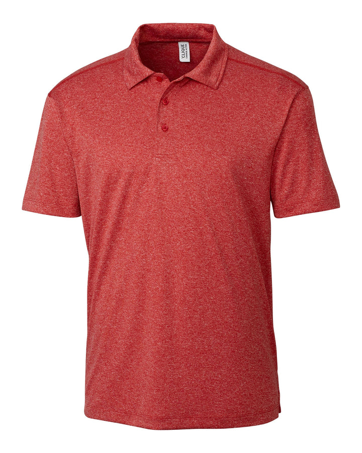 Mavericks Clique Charge Active Mens Short Sleeve Polo - Cardinal Heather Red