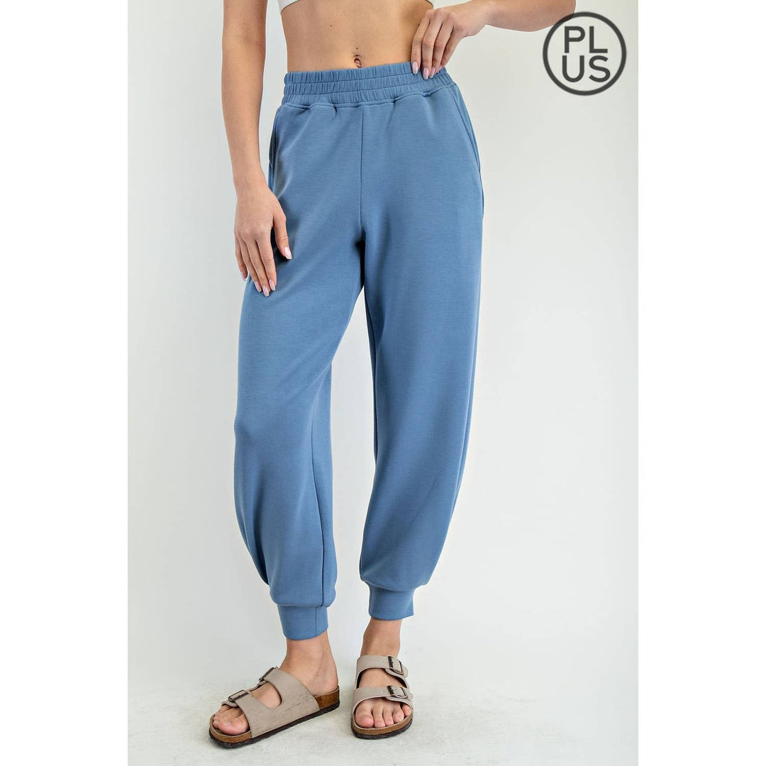RAE MODE PLUS SIZE MODAL SCUBA FULL LENGTH JOGGER PANT - 3 COLORS