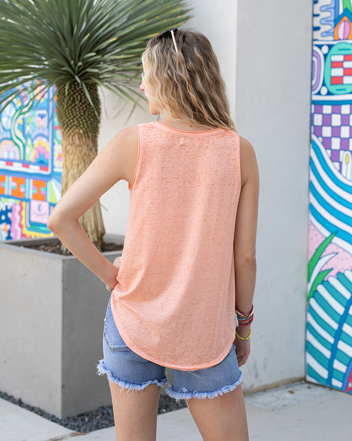 Grace and Lace- Burnout Graphic Tank - Sunshine