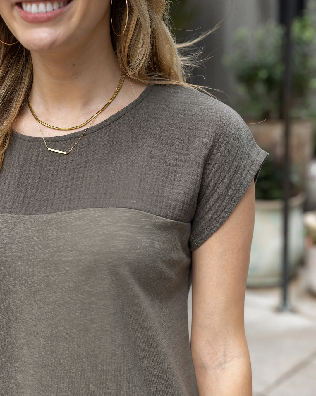 Grace and Lace Better Than Basic Tee in Olive