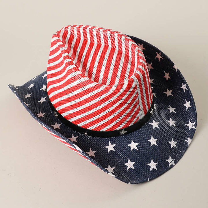 Stars & Stripes Straw Cowboy Hat