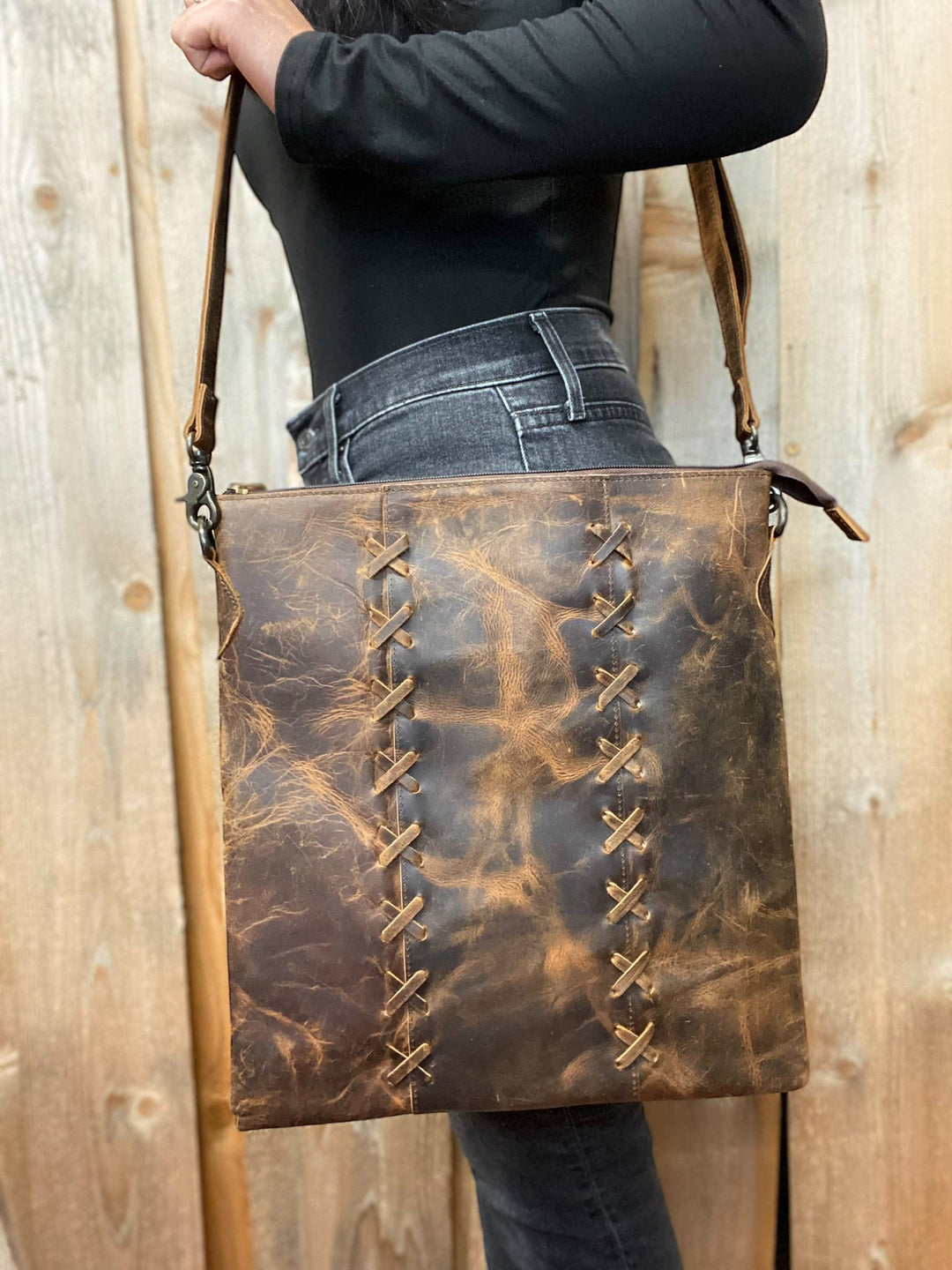 All Tooled Leather Crossbody    