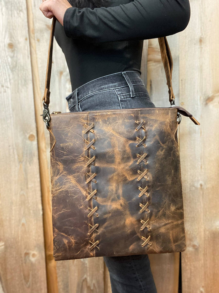 All Tooled Leather Crossbody    