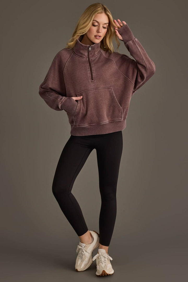 Cocoa-Cozy Quarter-Zip Sweatshirt