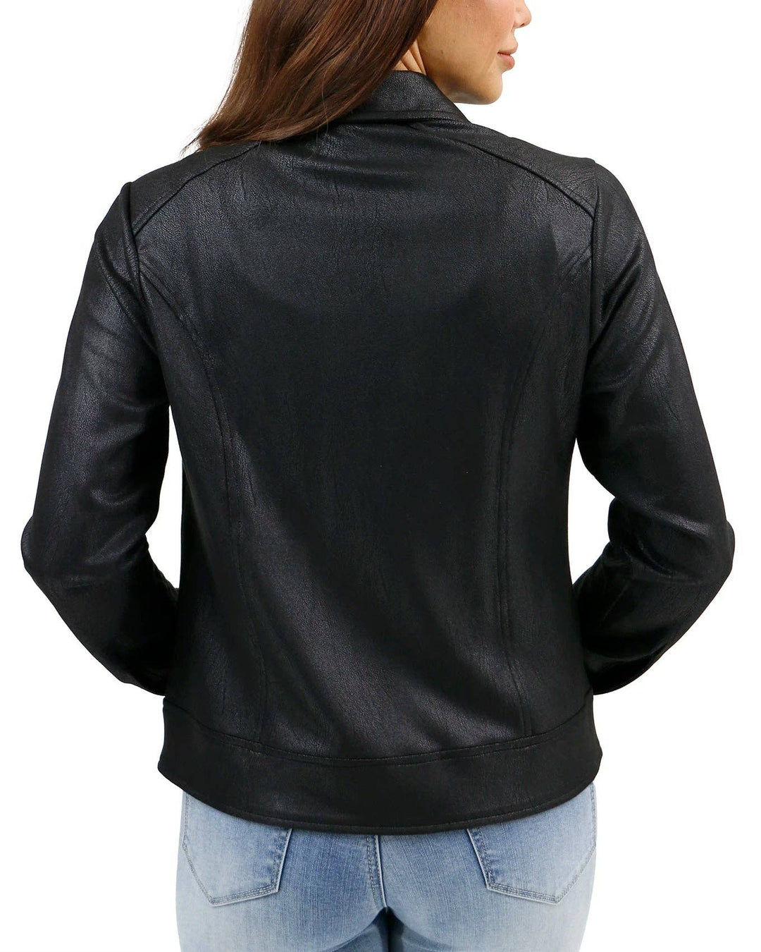 Lightweight Faux Leather Jacket in Black