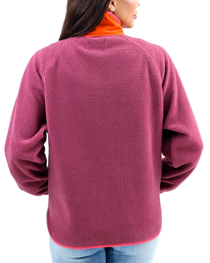 Colorblock Fleece Jacket in Berry-Orange