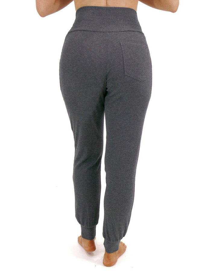 Essential Ribbed Jogger Pants In Charcoal