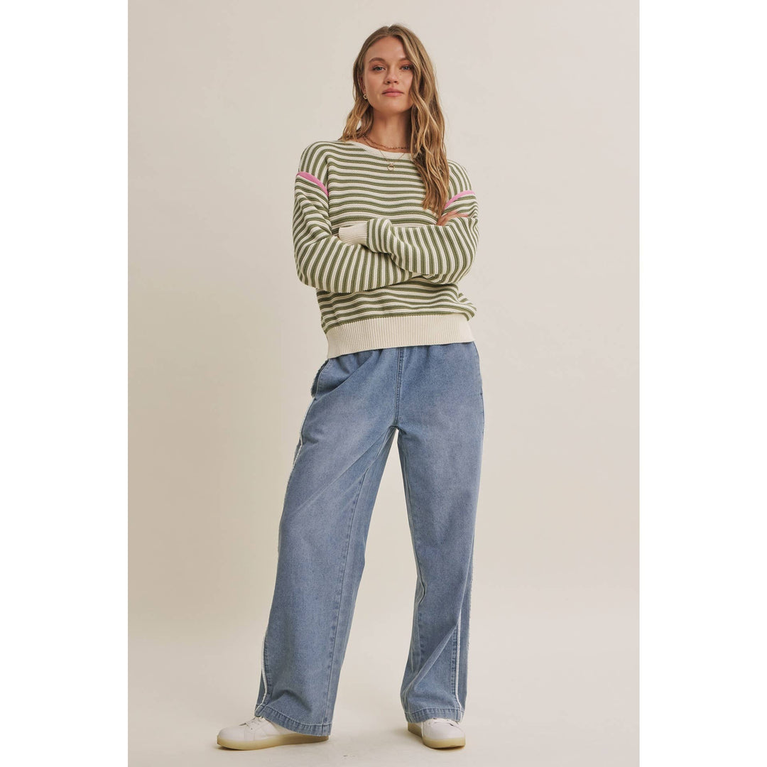 Easy Street Mineral-Wash Denim Track Pants