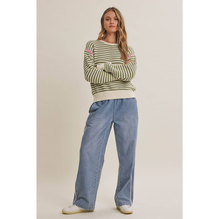 Easy Street Mineral-Wash Denim Track Pants