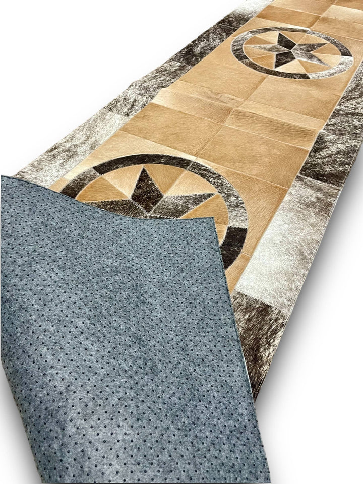 Star Cowhide Patchwork 8' Runner Rug - Exact Rug