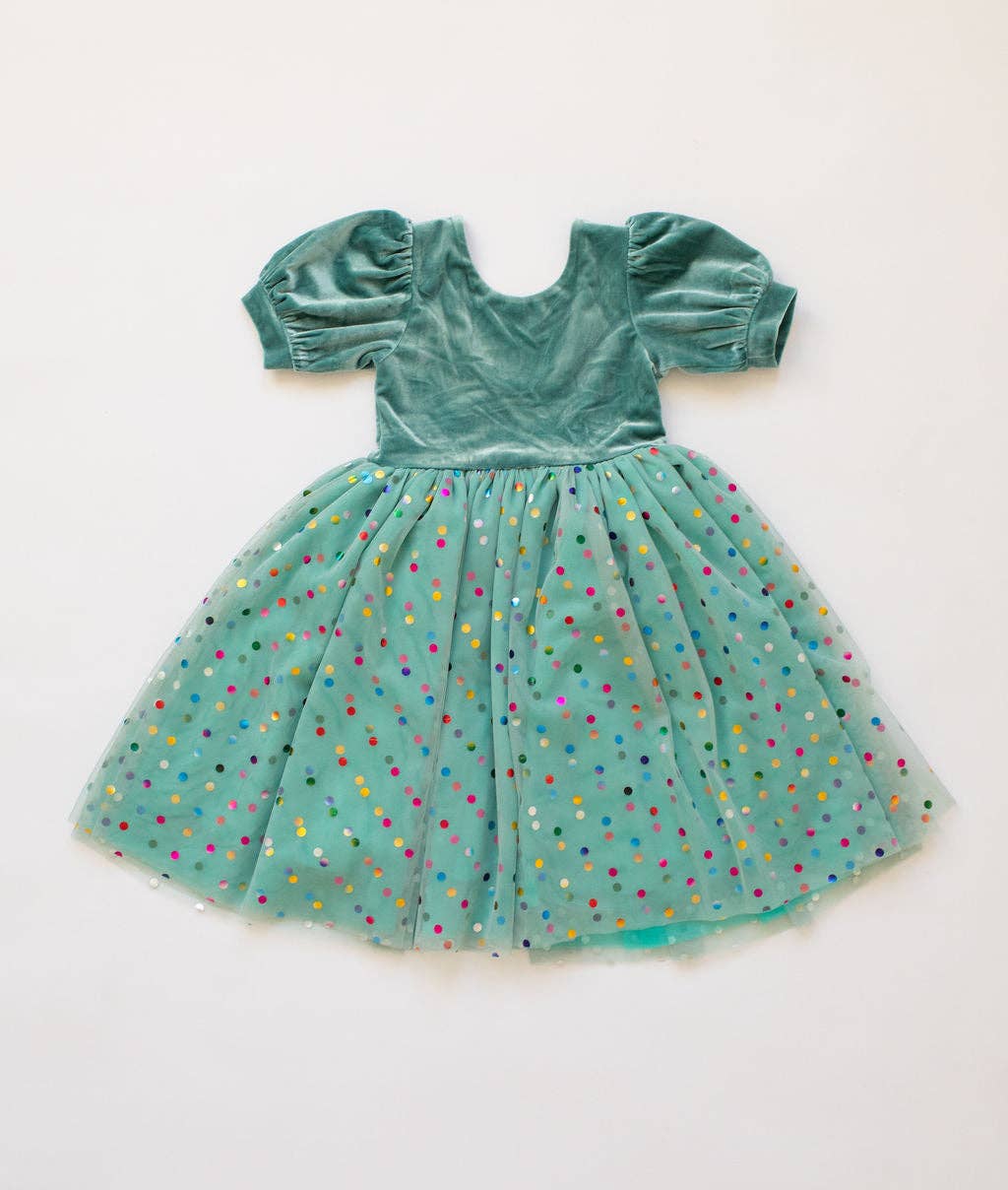 Girls' & Toddler Diana Puff Dress in Minty Confetti