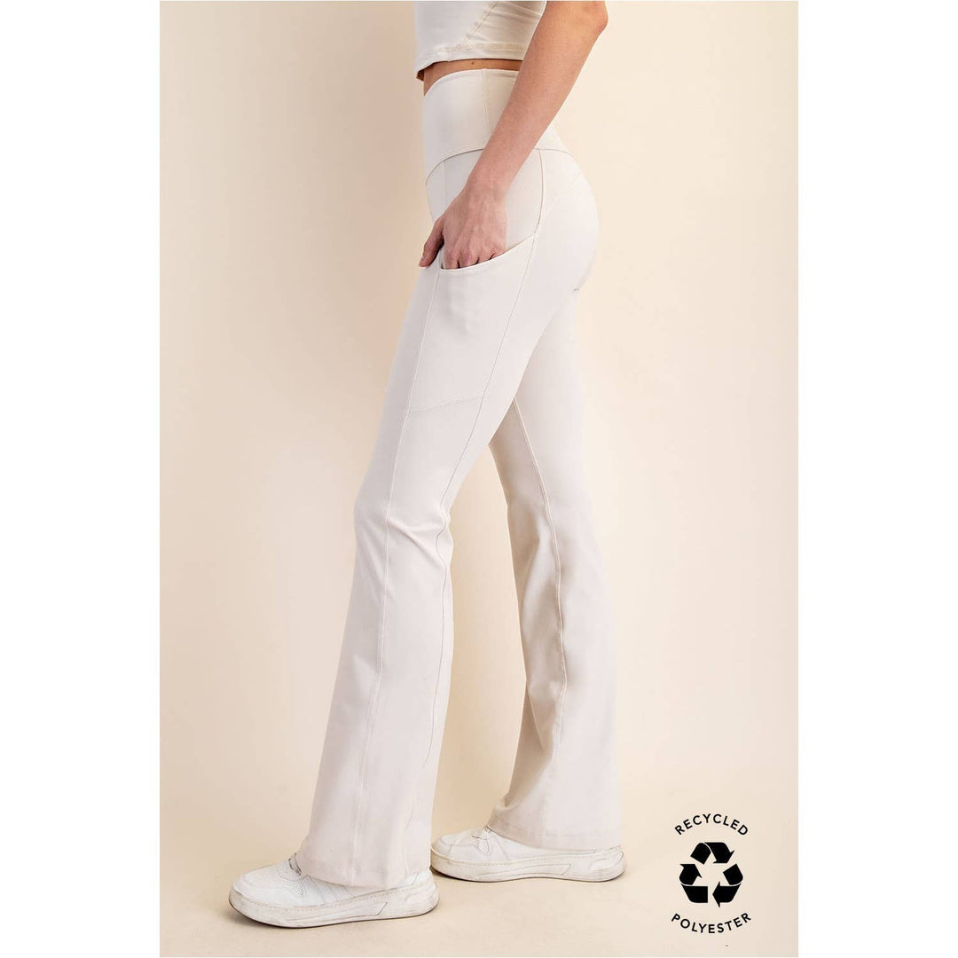 RAE MODE RECYCLED BUTTER FLARED LEGGINGS - TRUE RED
