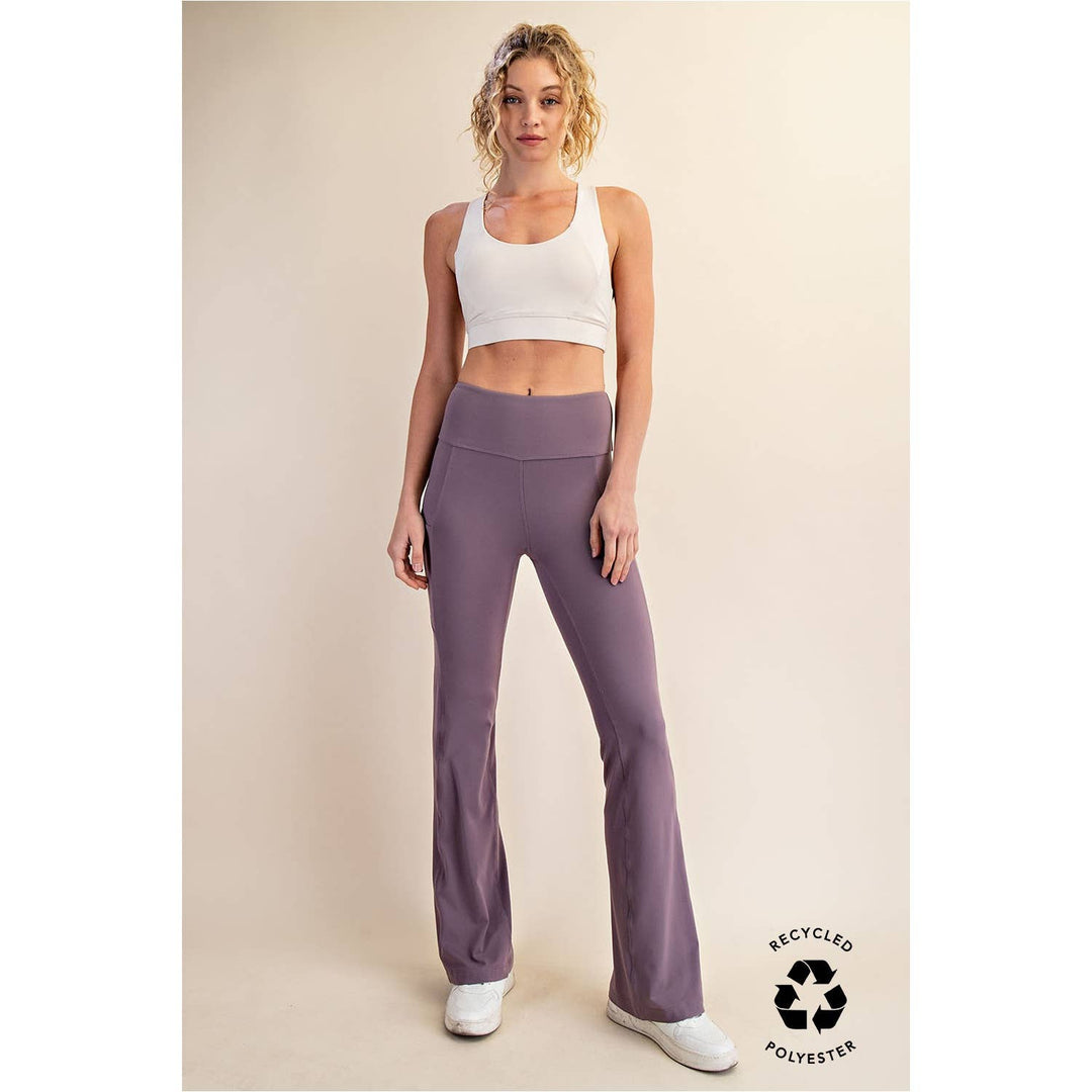RAE MODE RECYCLED BUTTER FLARED LEGGINGS - TRUE RED