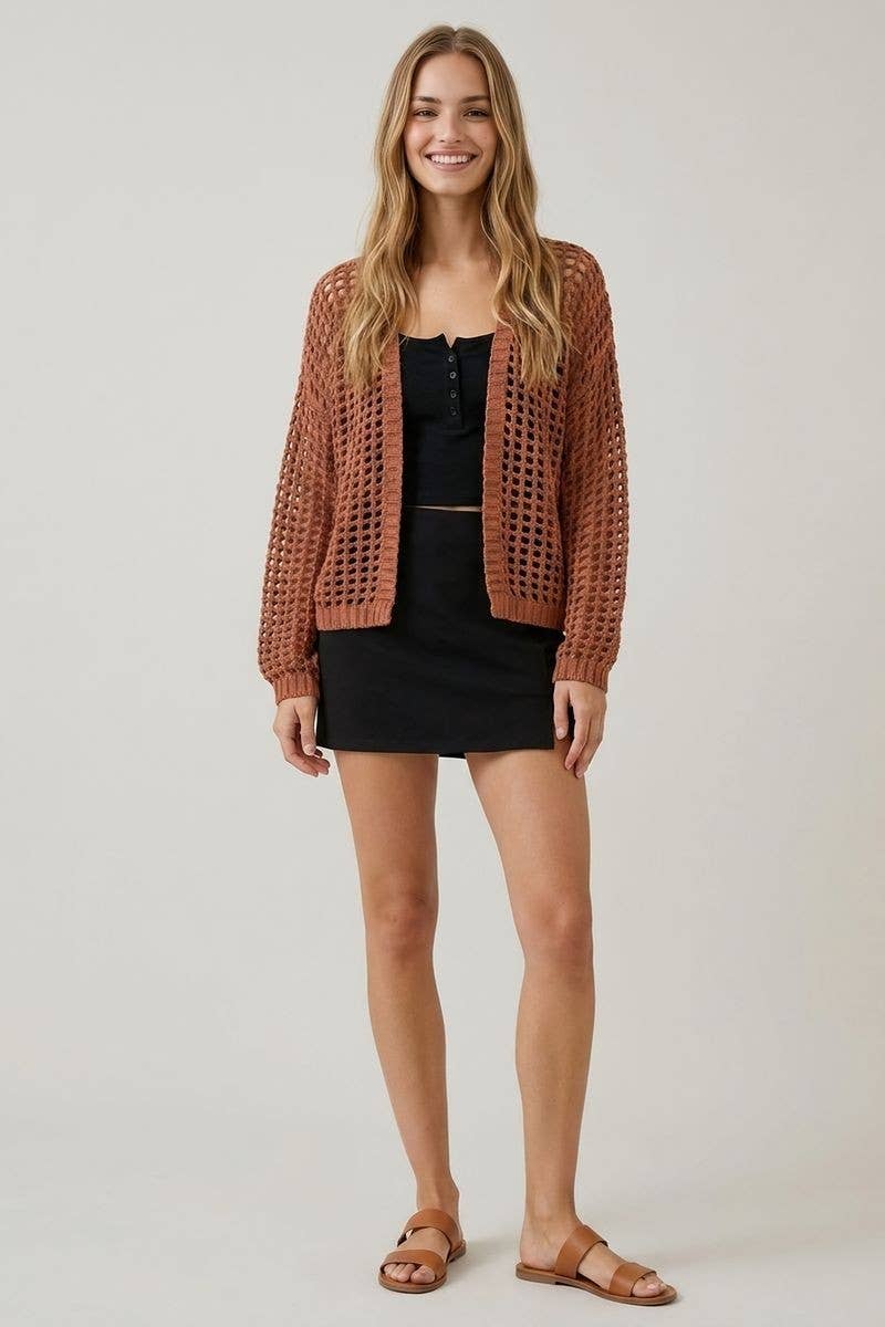 Breezy Does It Crochet Cardigan - Clay