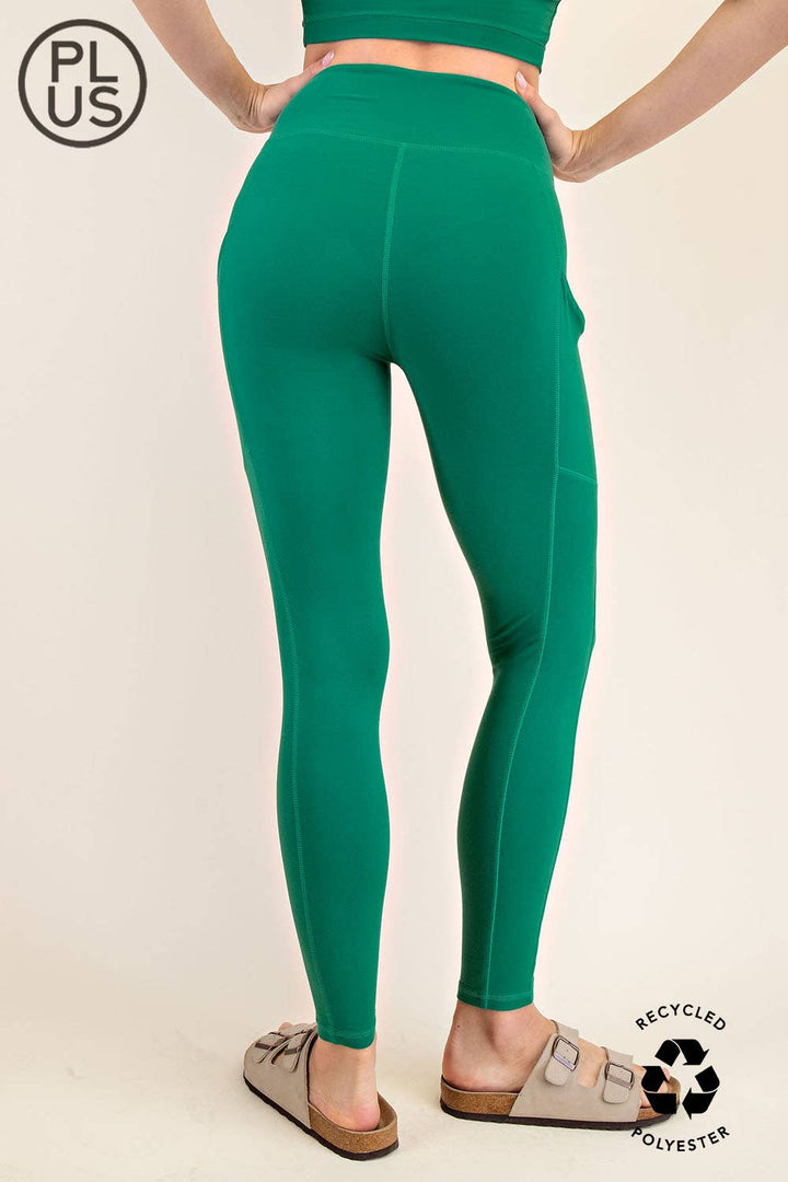 RAE MODE PLUS SIZE BUTTER BASIC LEGGING WITH POCKETS - CODE BLUE