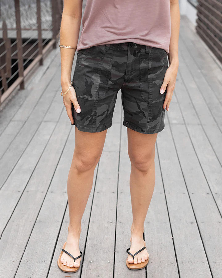 Grace and Lace Grey Camo Cargo Shorts