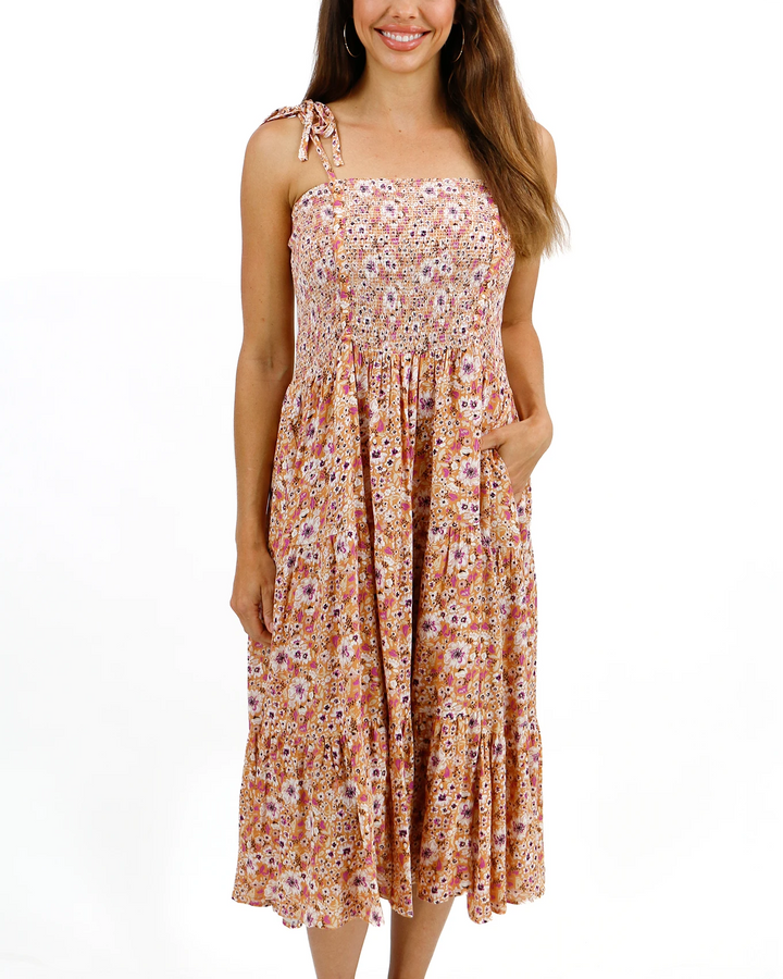 Grace and Lace Convertible Floral Maxi Skirt in Golden Floral