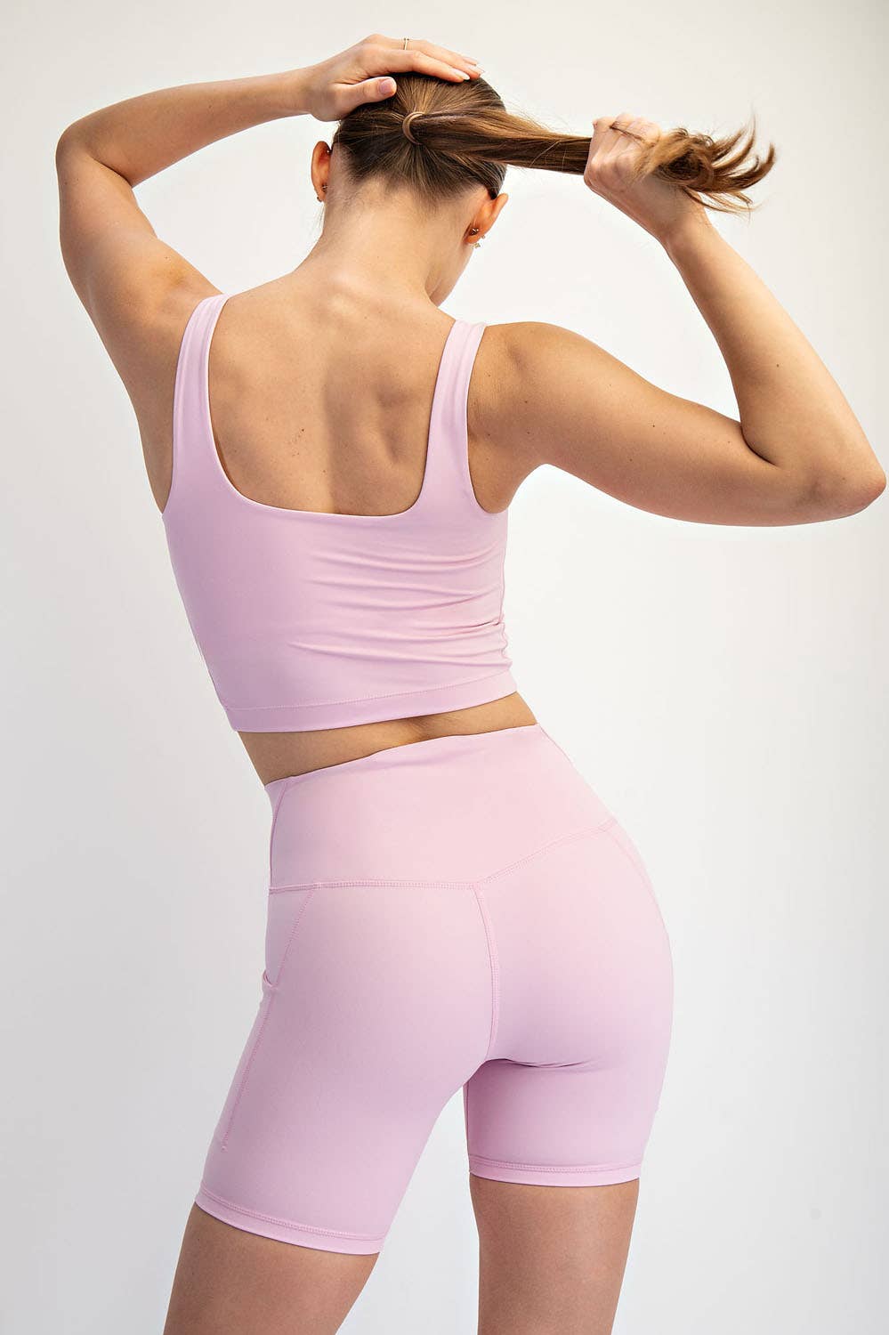 RAE MODE NYLON BUTTER SQUARE NECK CROPPED TANK - 2 colors!