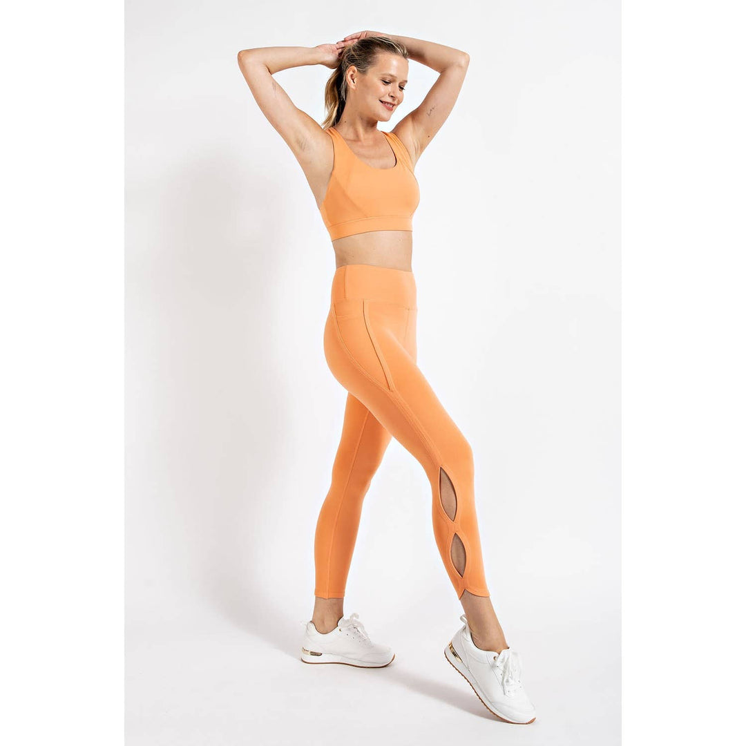 RAE MODE BUTTER HIGH RISE CROPPED YOGA LEGGINGS - GOLDEN APRICOT