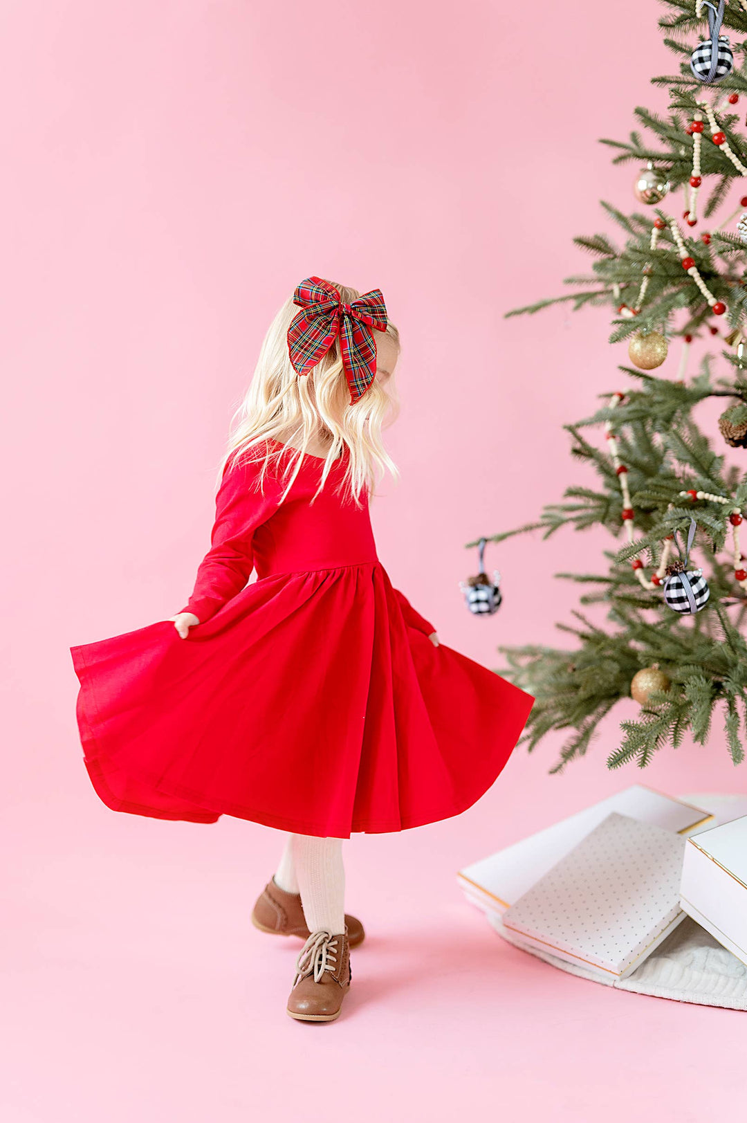 Toddler Gwendolyn Twirl Dress in Scarlet 