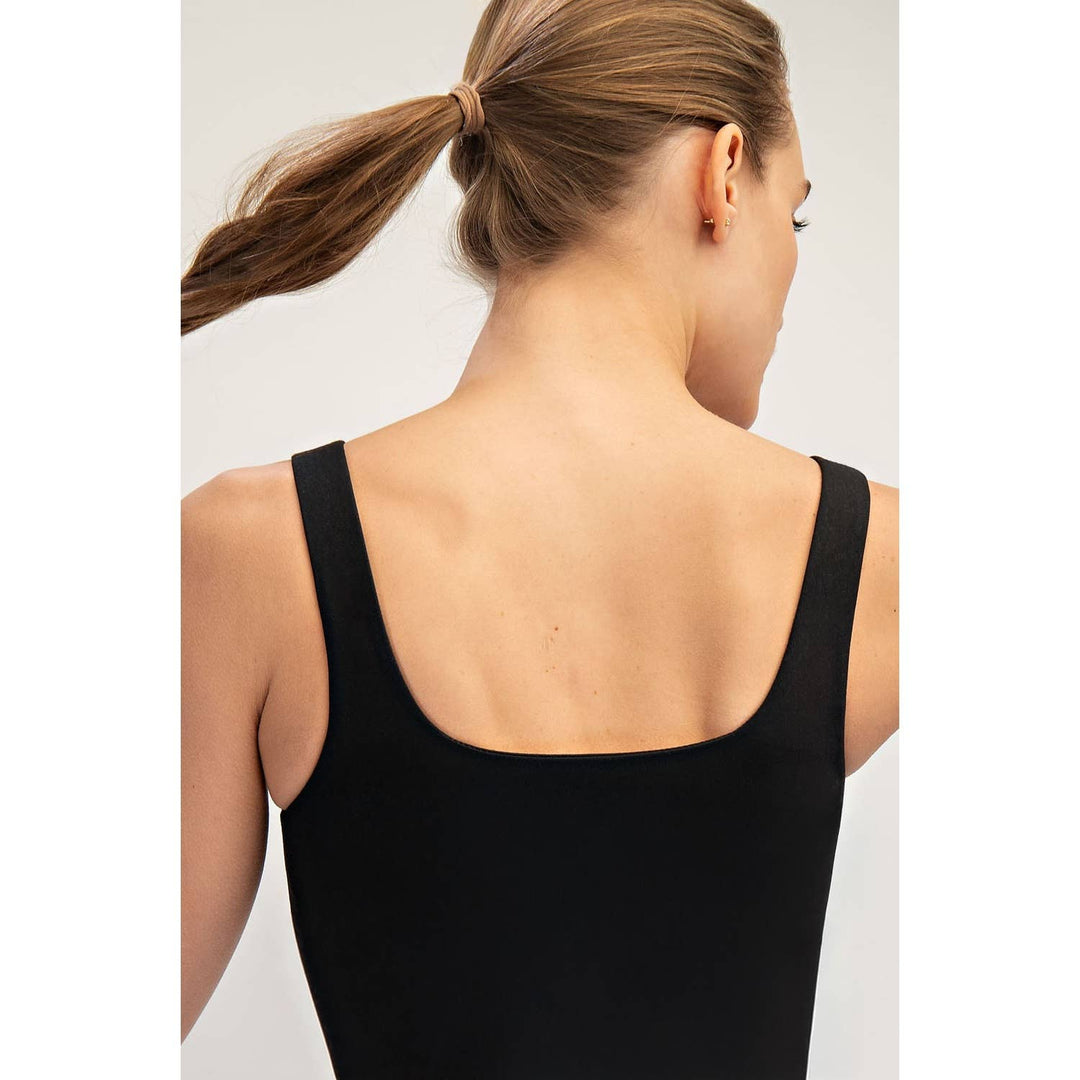 RAE MODE NYLON BUTTER SQUARE NECK CROPPED TANK - 2 colors!