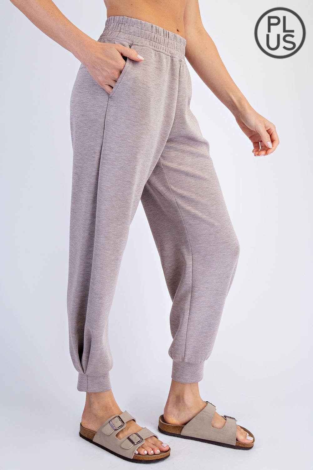 RAE MODE PLUS SIZE MODAL SCUBA FULL LENGTH JOGGER PANT - 3 COLORS