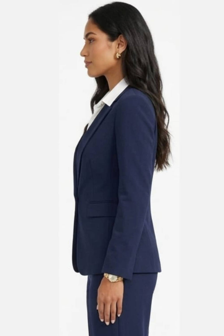 Zac & Rachel Notched Lapel Single Button Blazer - Celebration Navy