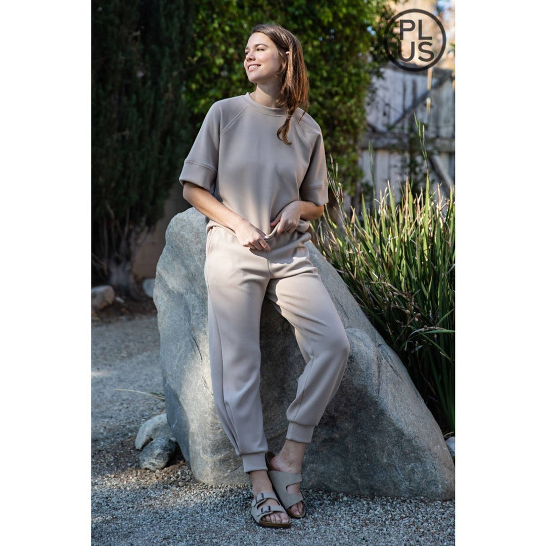 RAE MODE PLUS SIZE MODAL SCUBA FULL LENGTH JOGGER PANT - 3 COLORS