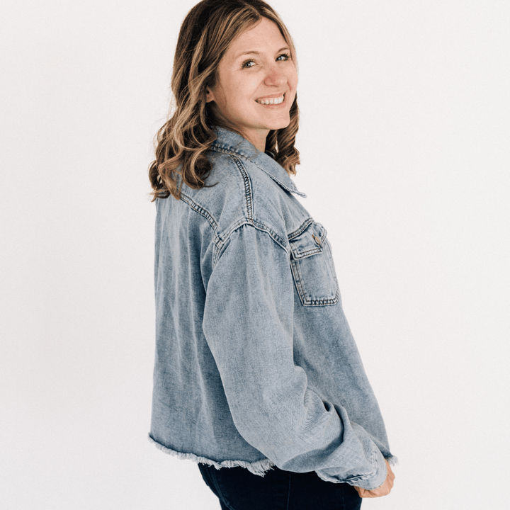 Better Together Raw Hem Denim Jacket - Womens