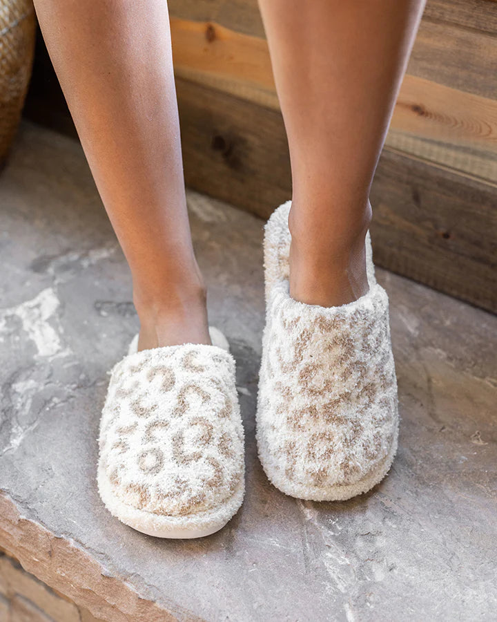 Grace and Lace Cloud Leopard Slippers - Beige