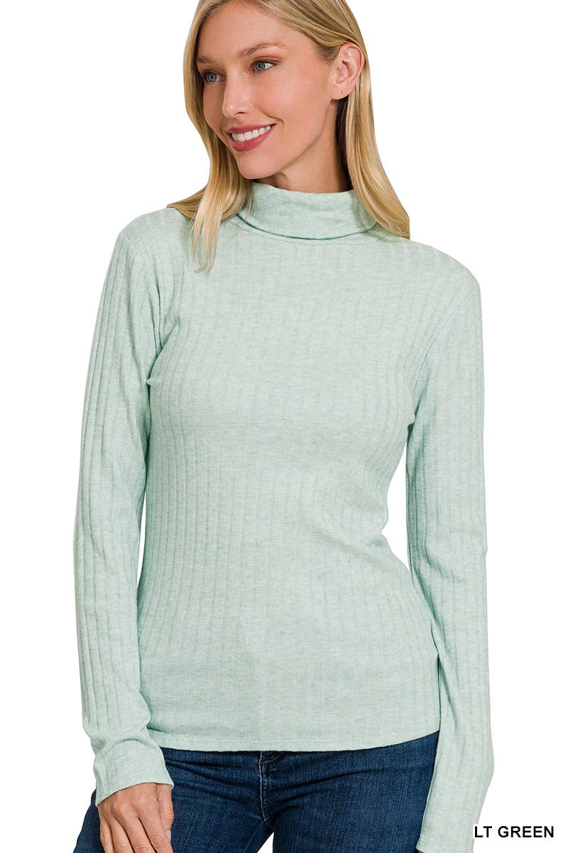 Lightweight Ribbed Turtleneck – in 3 colors – Lavender, Light Teal & Fuchsia