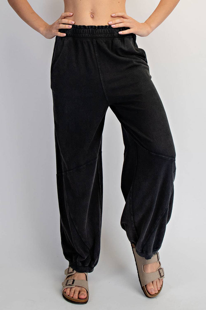 RAE MODE MINERAL WASHED TERRY BUTTER JOGGER PANTS - DUSTY PINK
