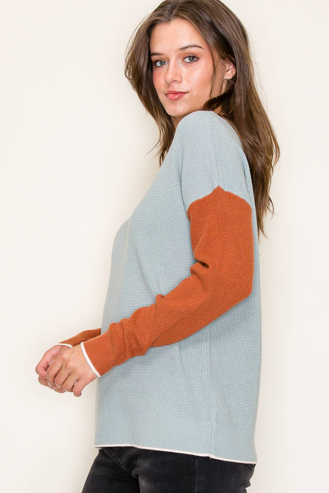 Crew Neck Pullover Sweater in Mist