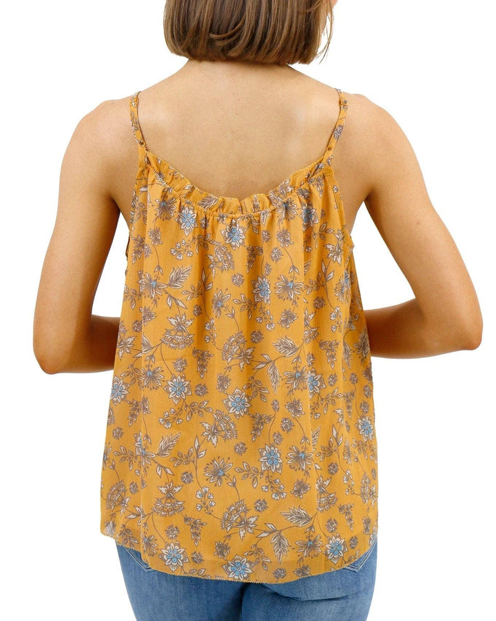 Ruffled Swing Cami in Mustard Floral