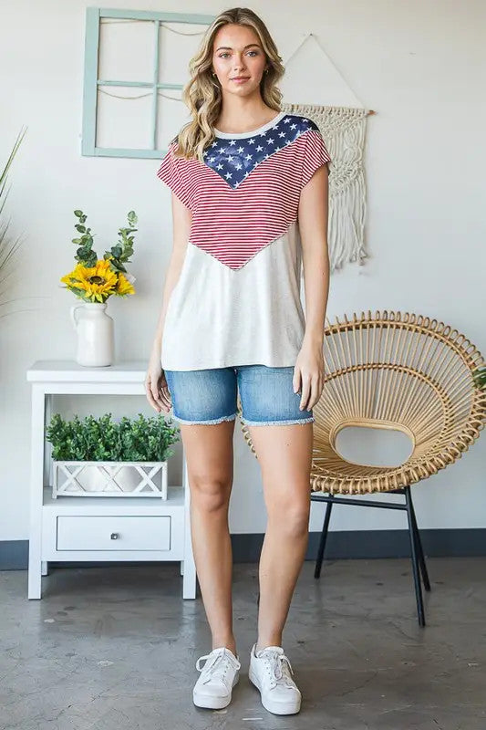 STRIPE STAR TOP