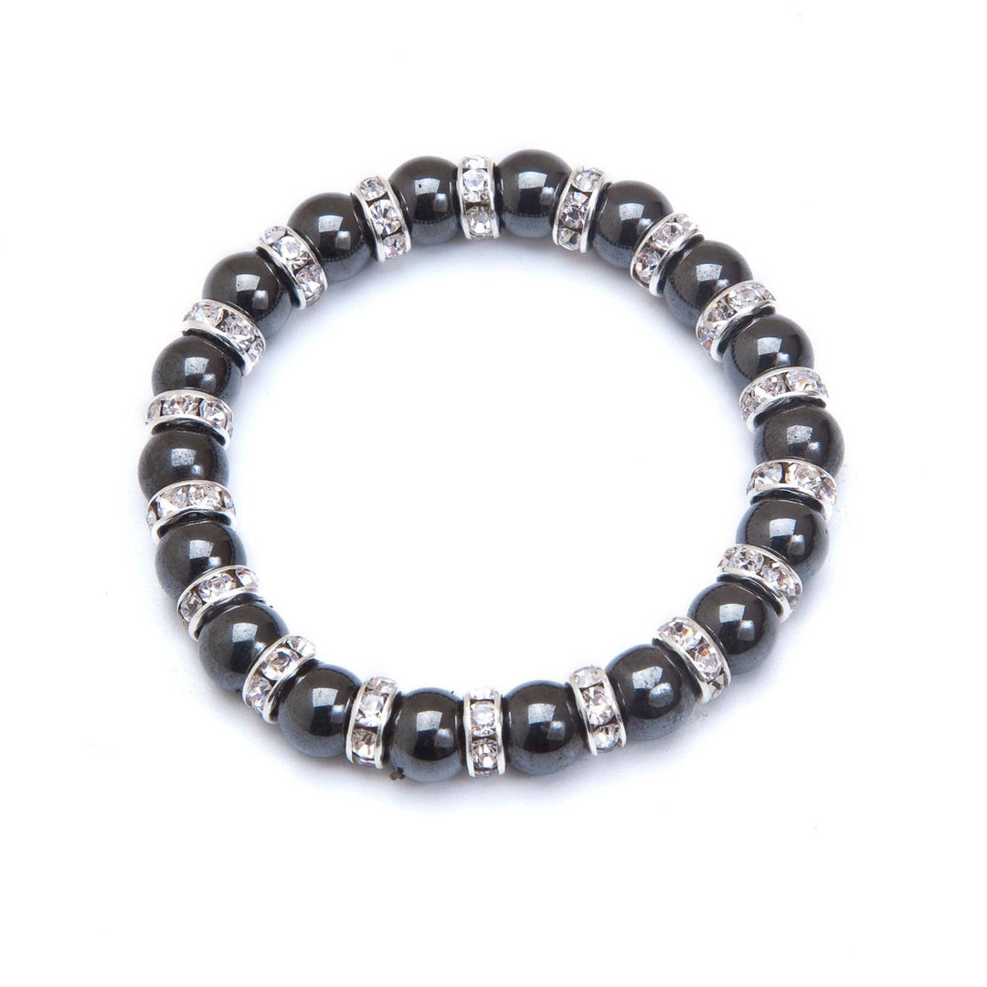 Black & Crystal Stretch Magnetic Bracelet