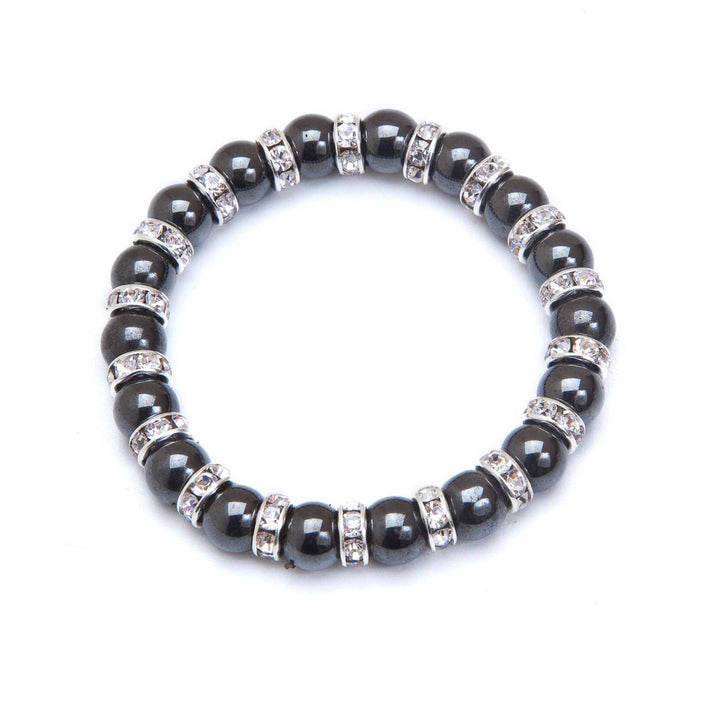 Black & Crystal Stretch Magnetic Bracelet