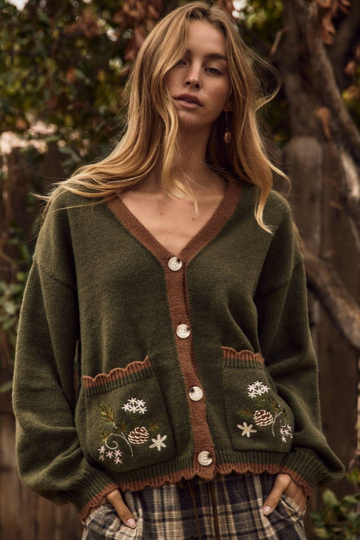 Woodland Whimsy Embroidered Cardigan