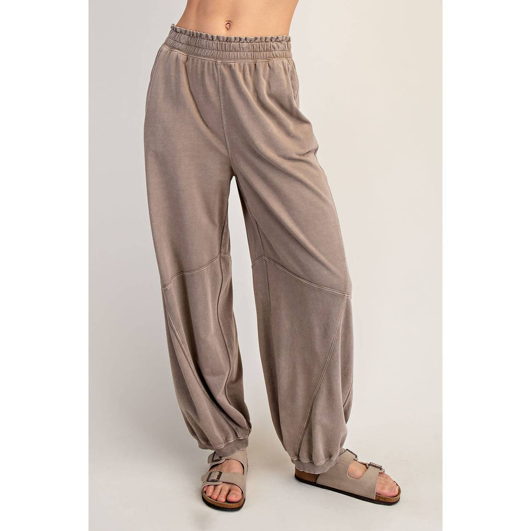 RAE MODE MINERAL WASHED TERRY BUTTER JOGGER PANTS - DUSTY PINK